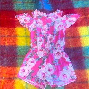 Little girls cold shoulder romper